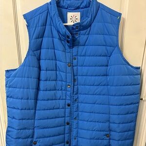 Isaac Mizrahi Blue Quilted Vest